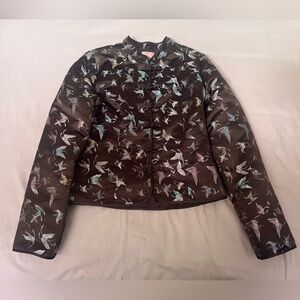 Vintage Old Navy Brown Fairy Jacket with Colorful Butterfly Design